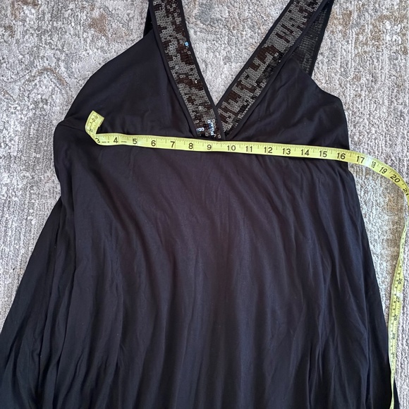 Black sequin mini dress Y2K black dress - Picture 3 of 4